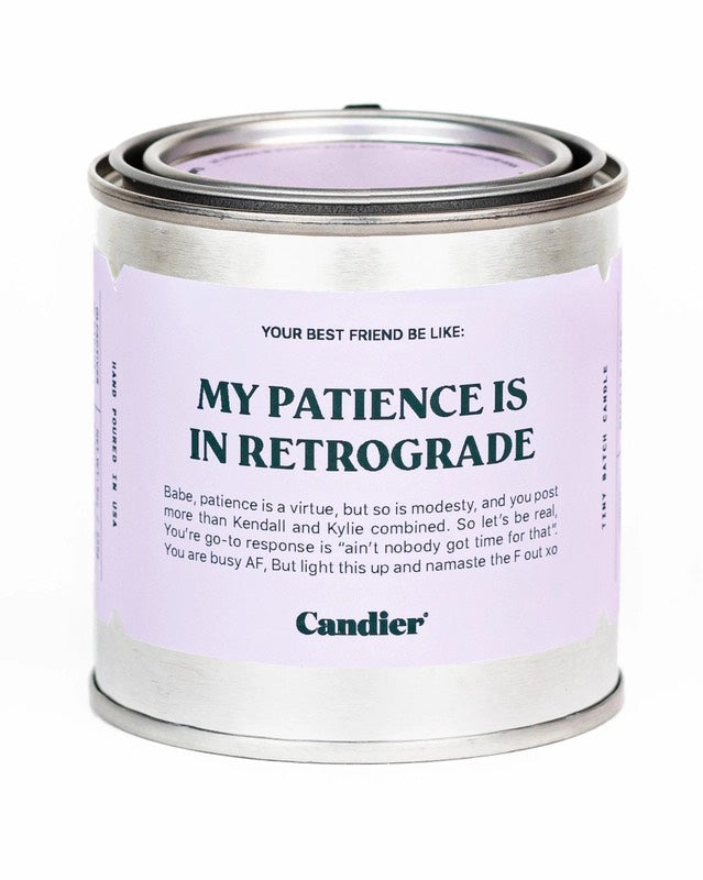 Retrograde Tin Candle