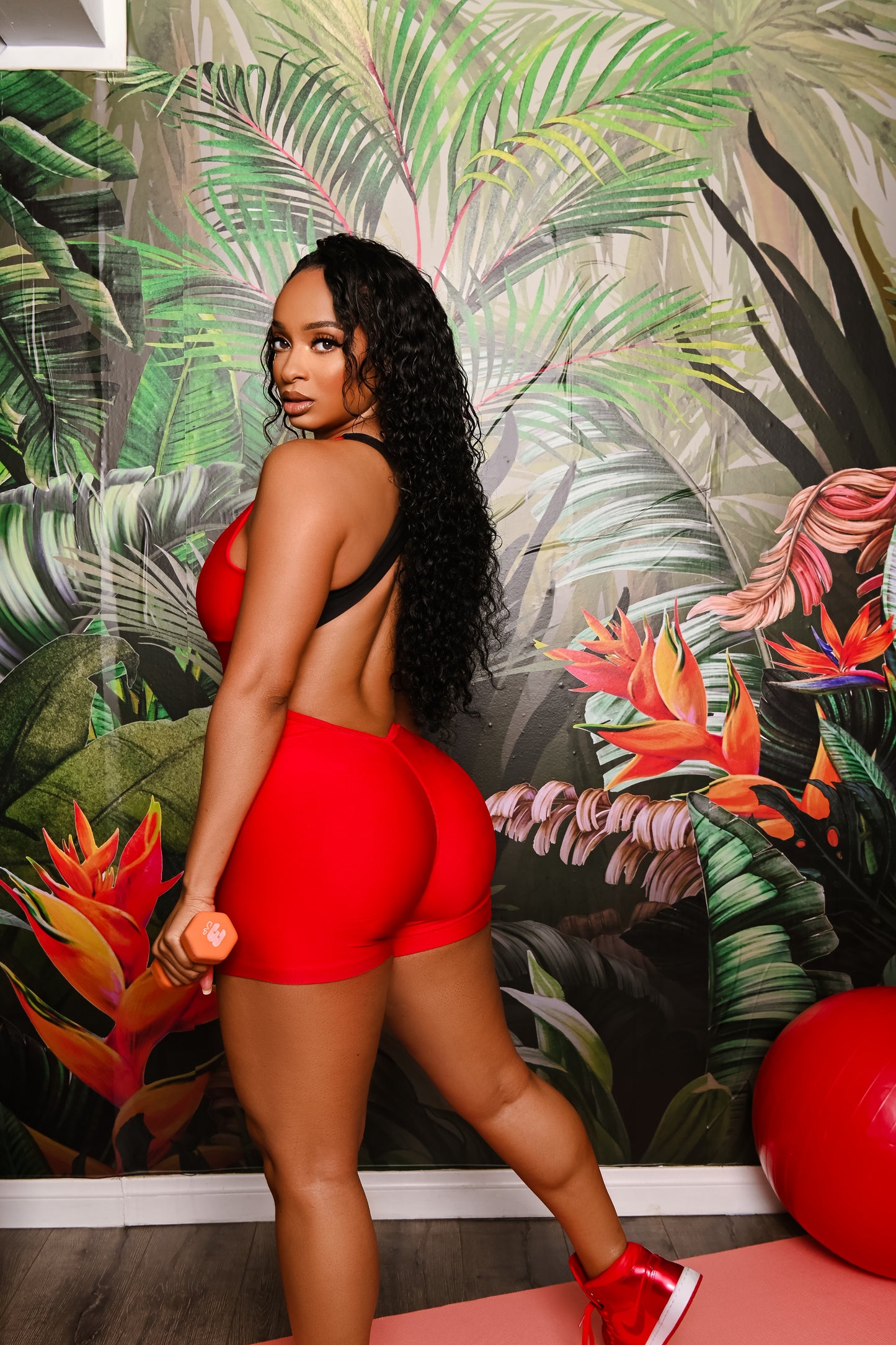 Red and Black One Piece